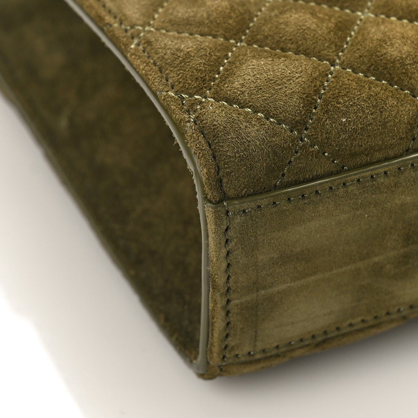 Suede Mixed Matelasse Triquilt Medium Loden Green