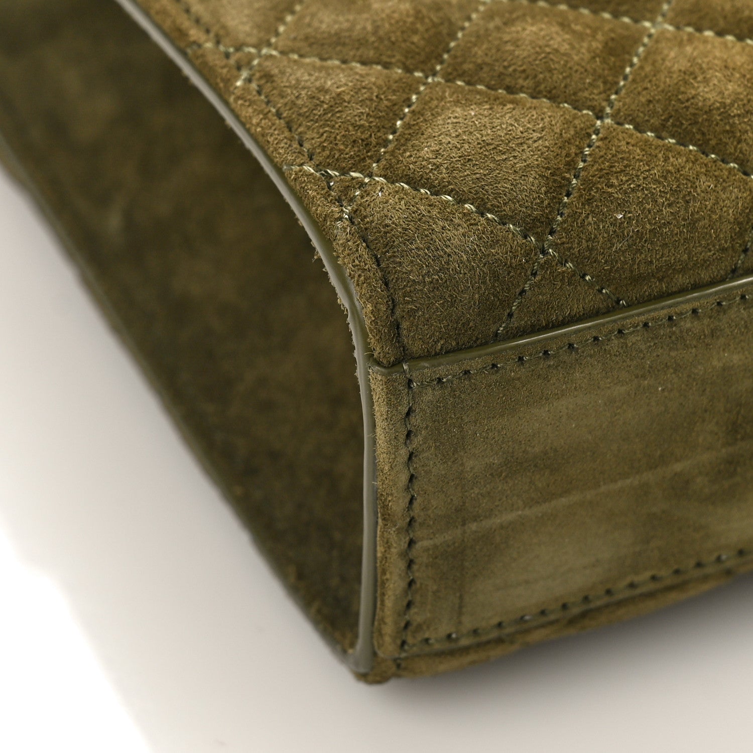 Saint Laurent Suede Mixed Matelasse Triquilt Medium Loden Green 7 of 9