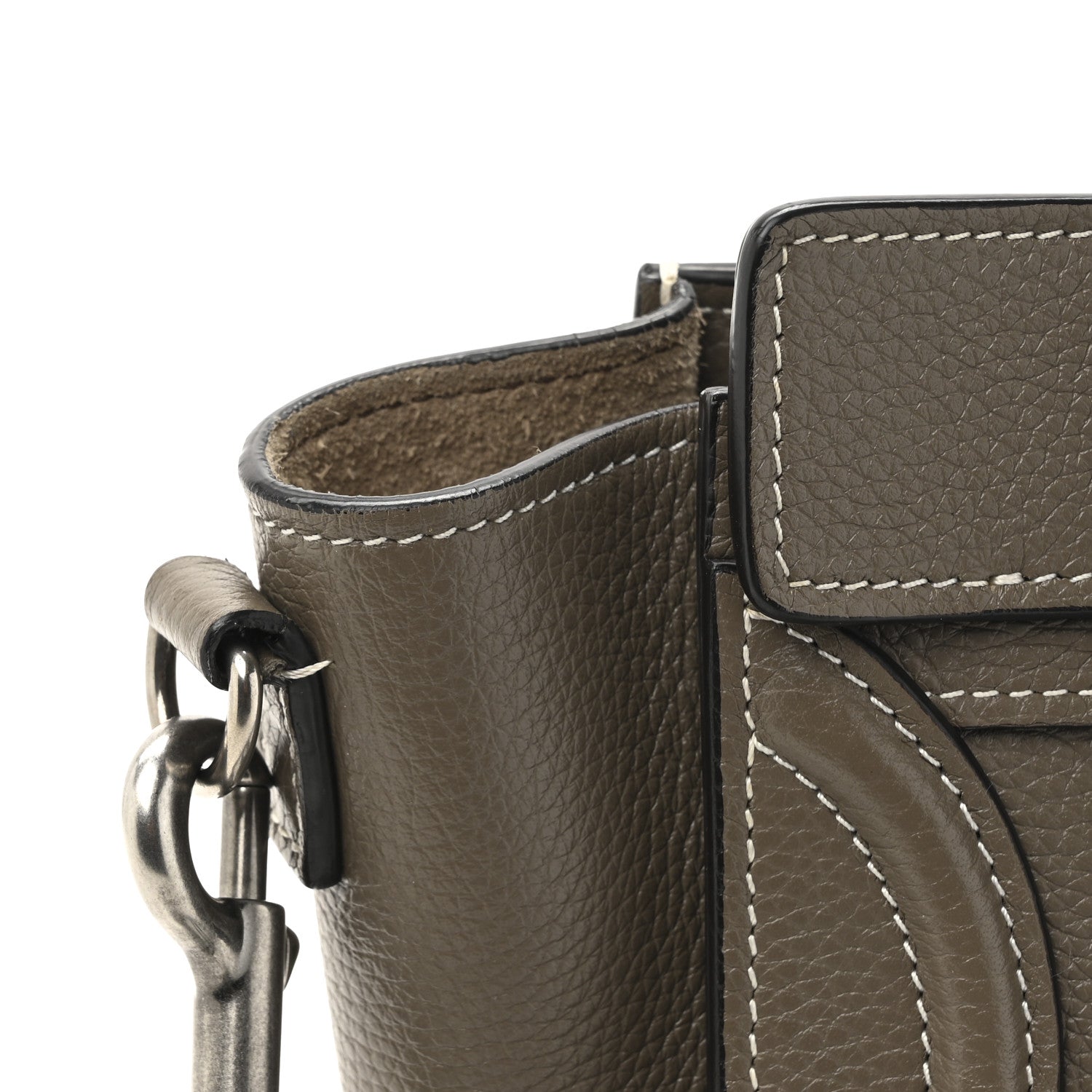 Celine Drummed Calfskin Nano Luggage Souris 15 of 15