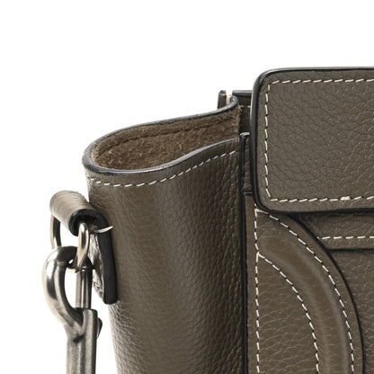 Celine Drummed Calfskin Nano Luggage Souris 15 of 15