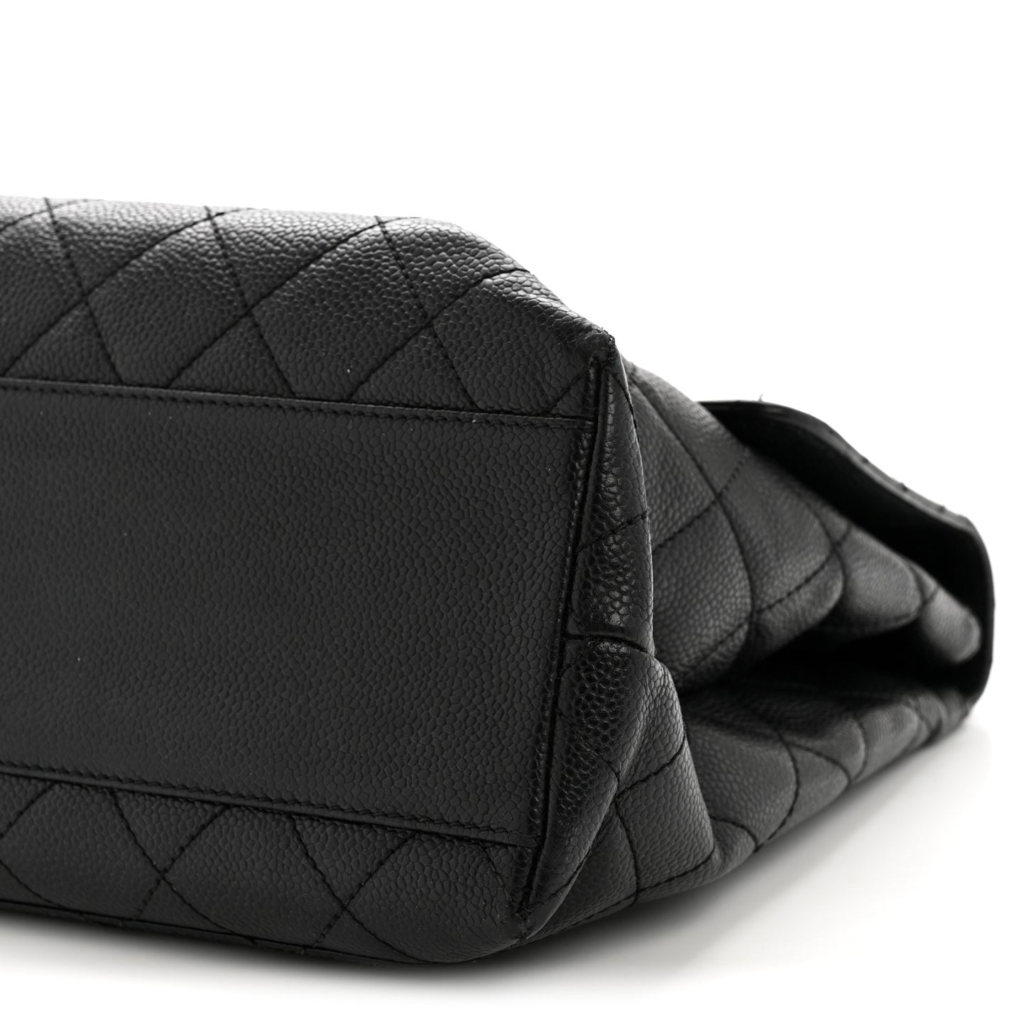 Caviar Quilted Jumbo Kelly Flap Black