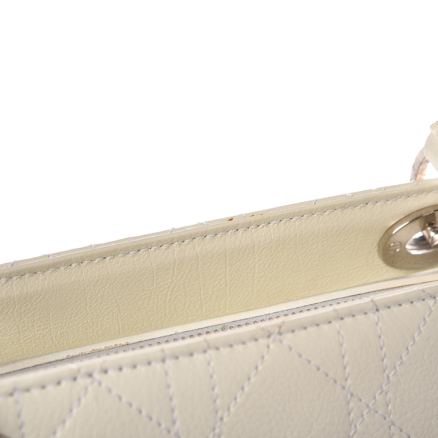 Calfskin Cannage Stitched Large East West Lady Dior White