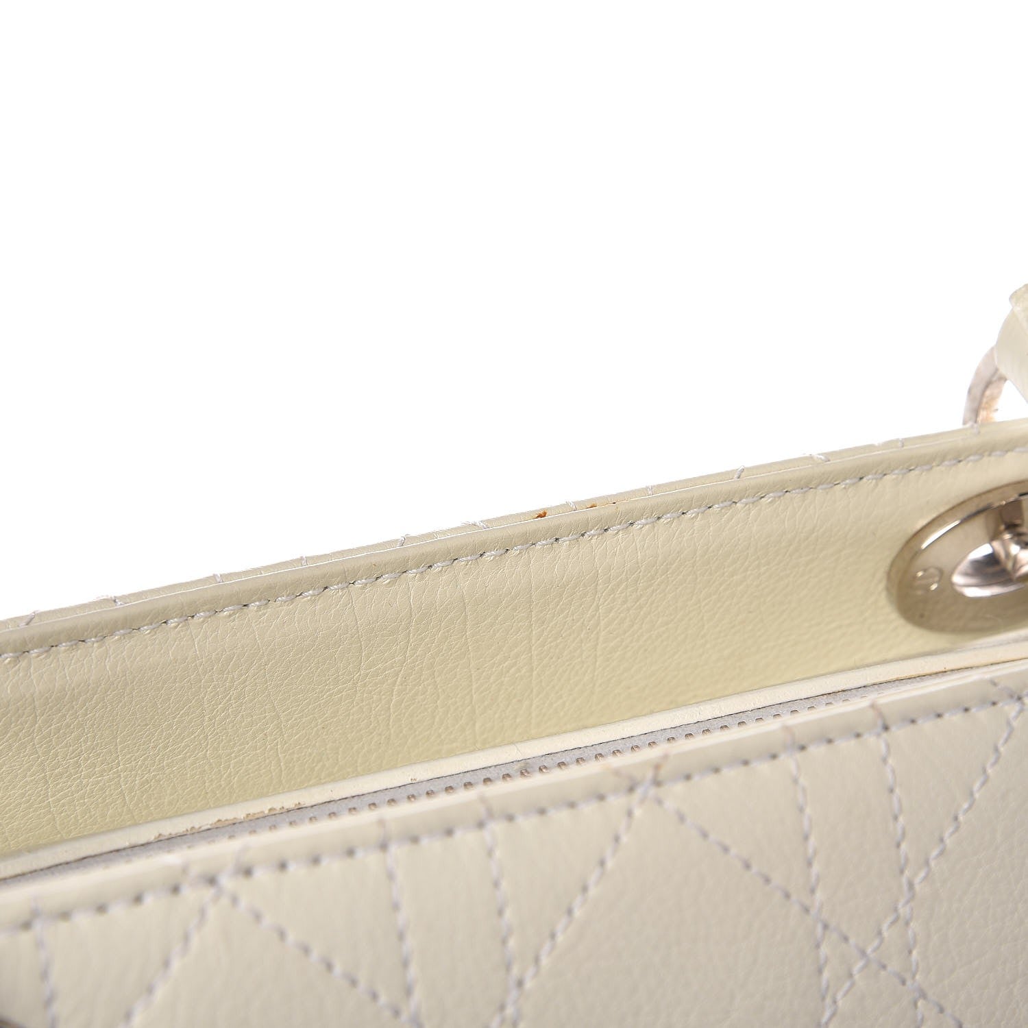 Christian Dior Calfskin Cannage Stitched Large East West Lady Dior White 10 of 29