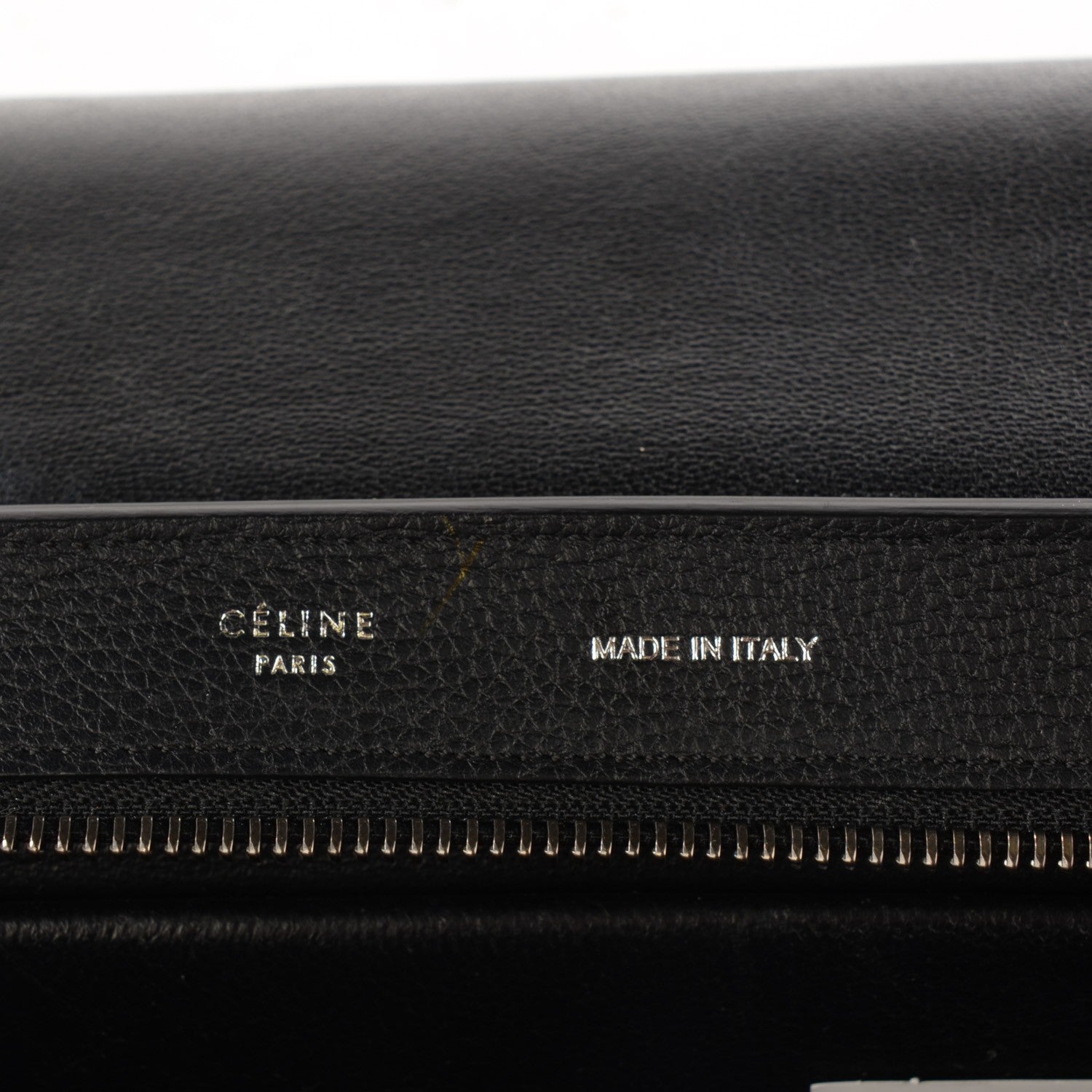 Celine Drummed Calfskin Suede Small Trapeze Black 5 of 7