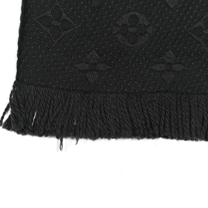 Louis Vuitton Wool Silk Logomania Scarf Black 4 of 4