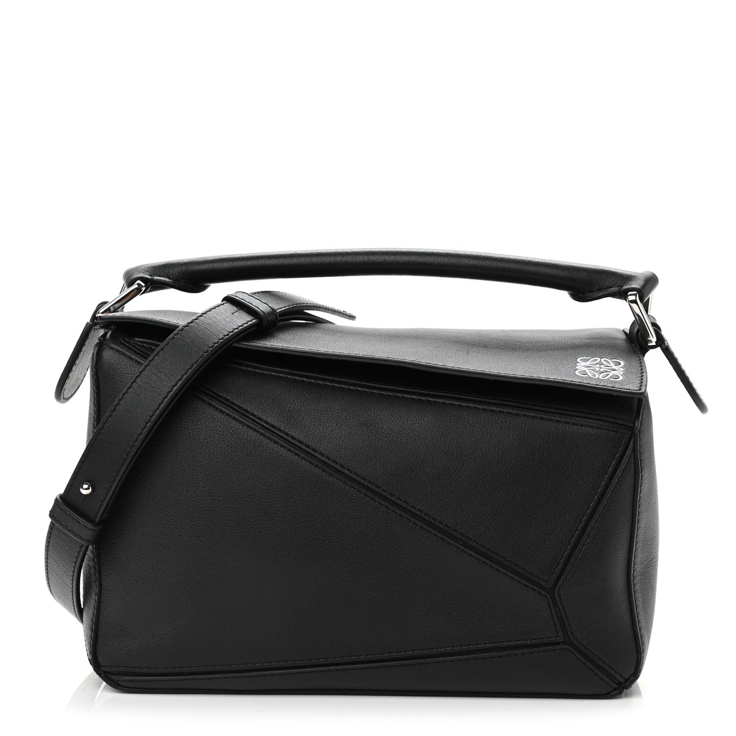 Calfskin Small Puzzle Bag Black