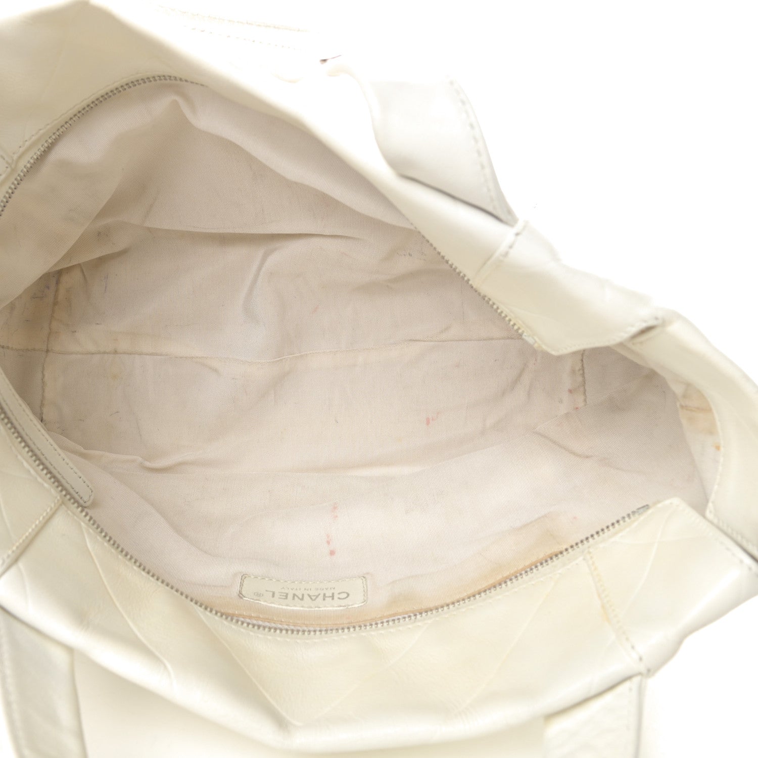 Chanel Calfskin CC Chevron All Day Long Tote White 5 of 18