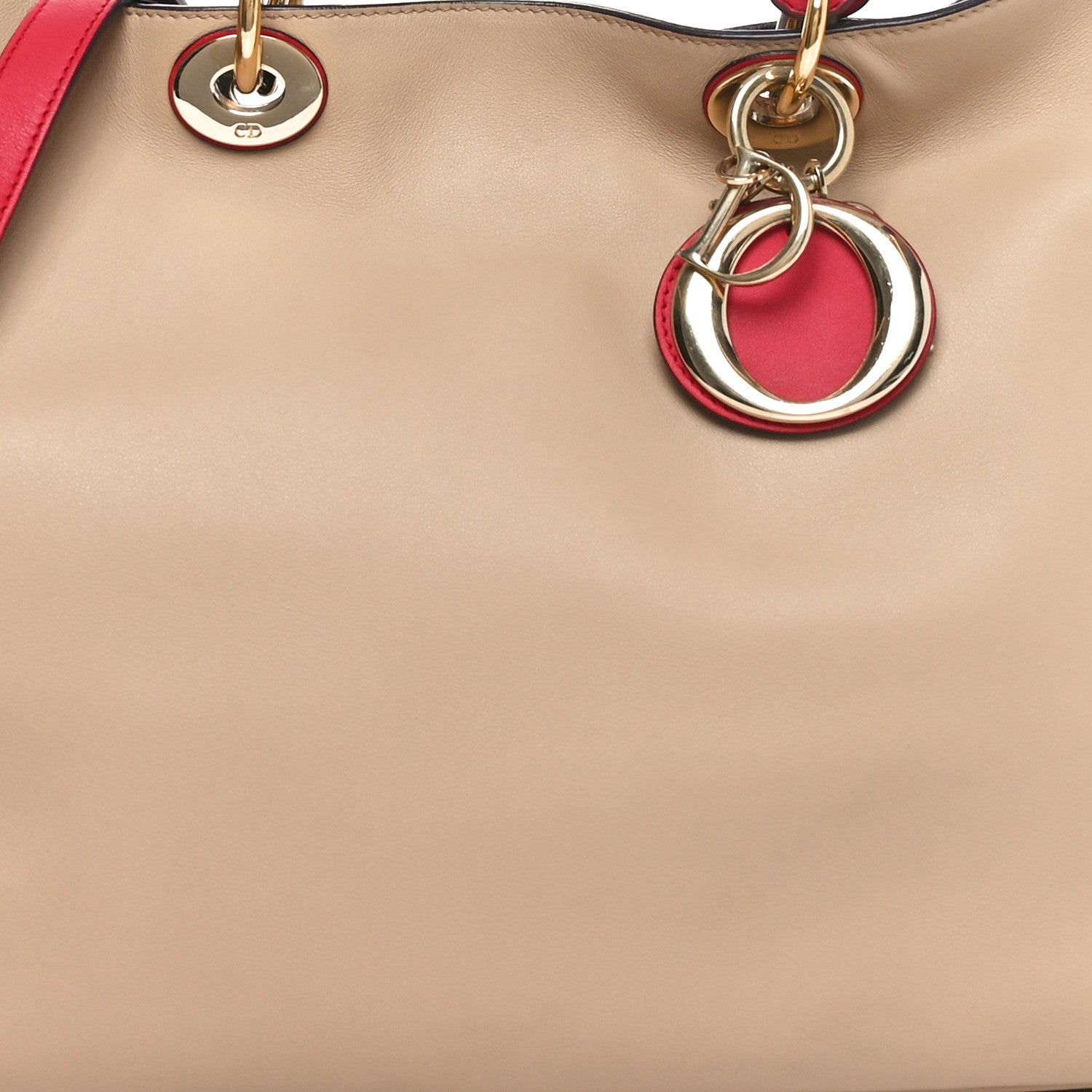 Christian Dior Calfskin Large Diorissimo Tote Beige Fuchsia 8 of 10