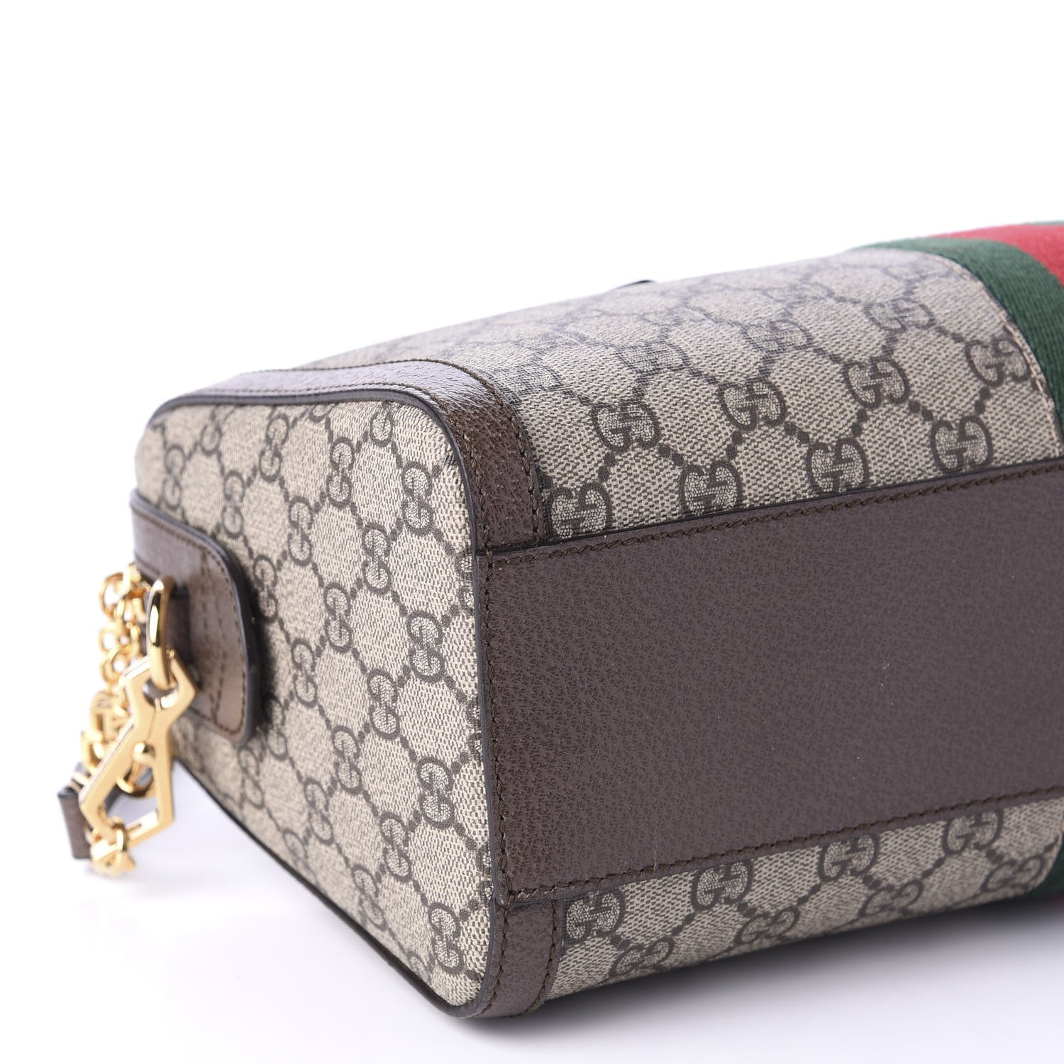 Gucci GG Supreme Monogram Web Medium Ophidia Boston Brown 7 of 11