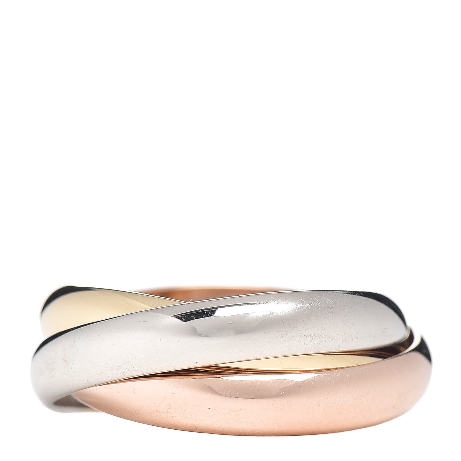 Cartier 18K Pink Yellow White Gold Classic Trinity Ring 59 8.75 1 of 4