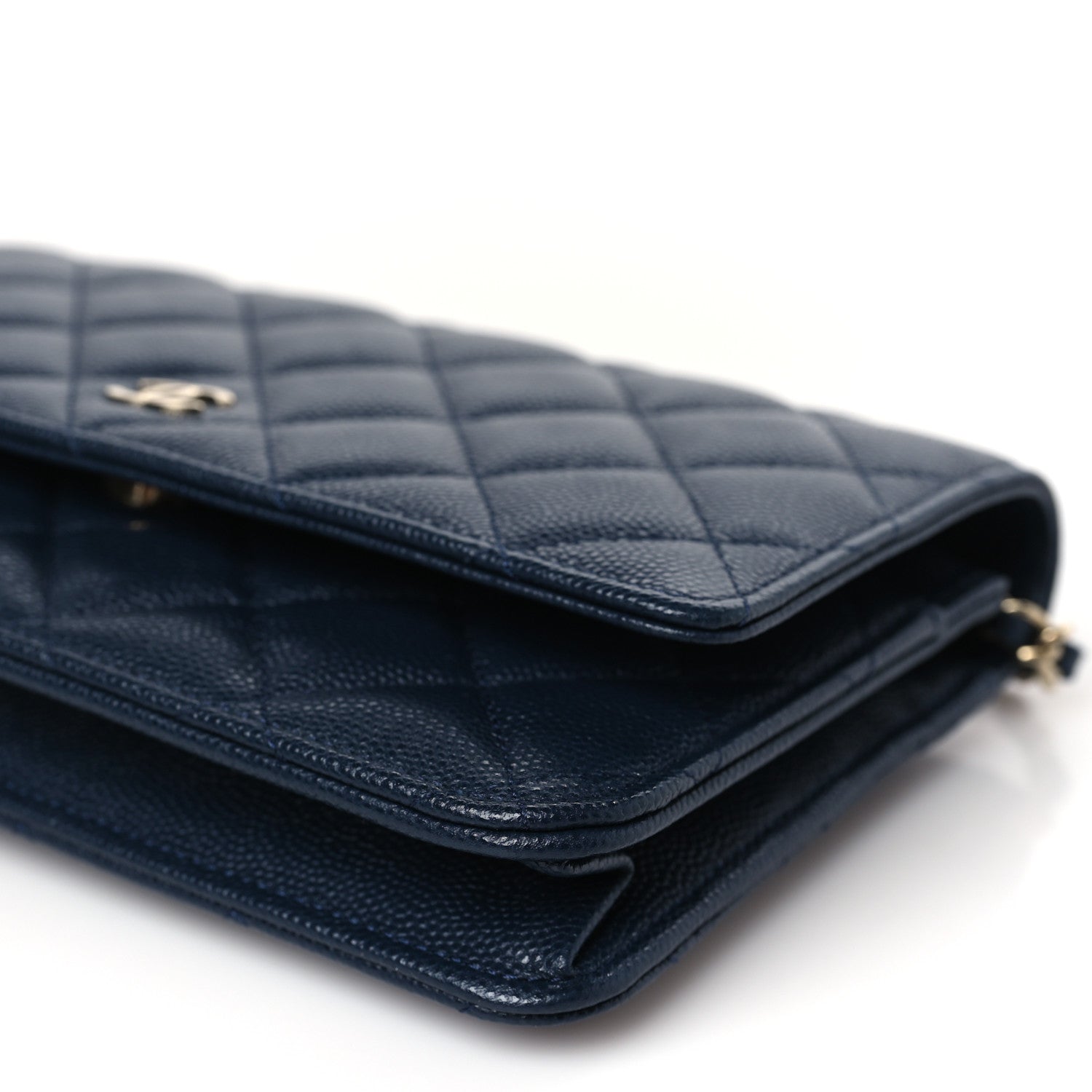 Chanel Caviar Quilted Wallet on Chain WOC Navy Blue 10 of 11