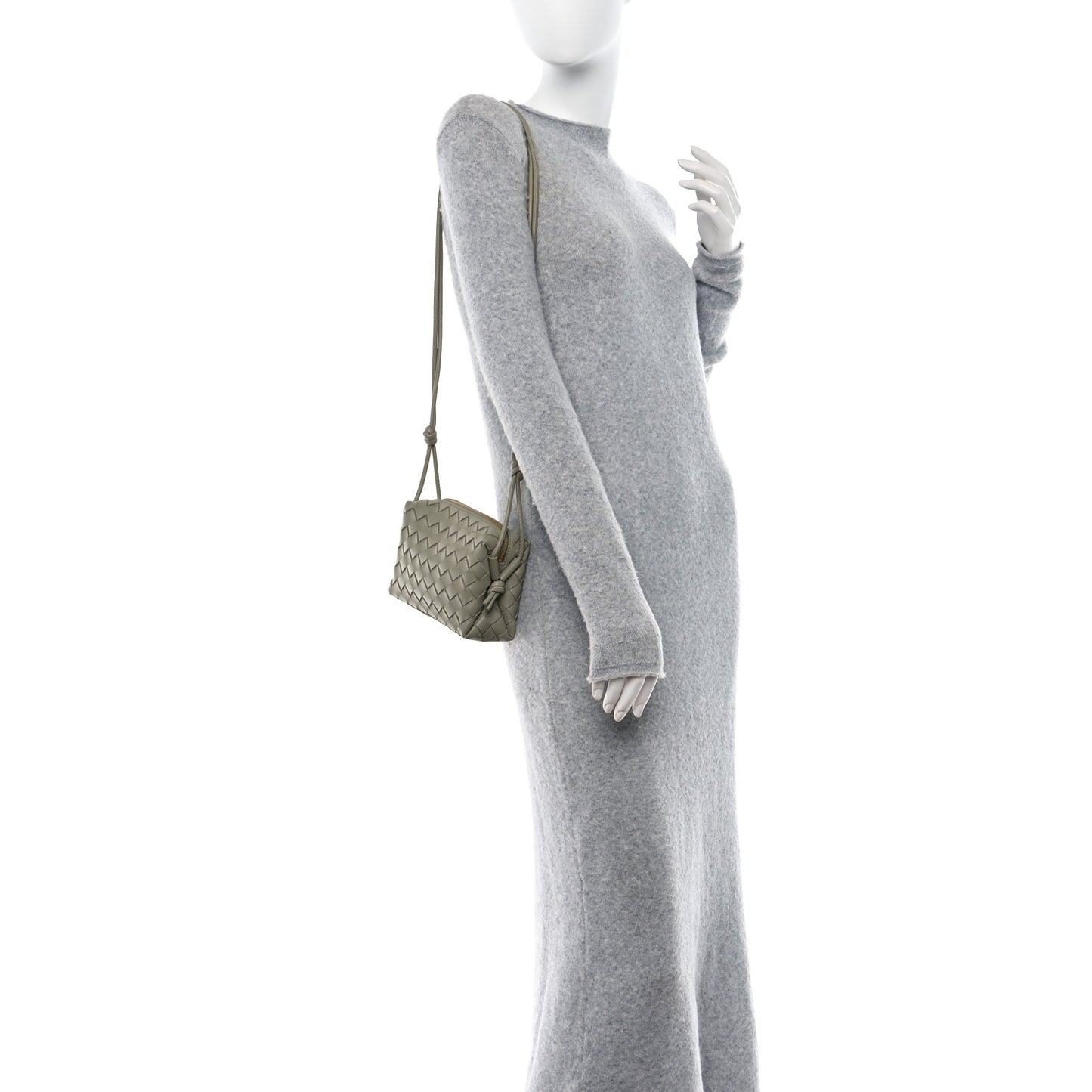 Nappa Intrecciato Mini Loop Camera Bag Travertine