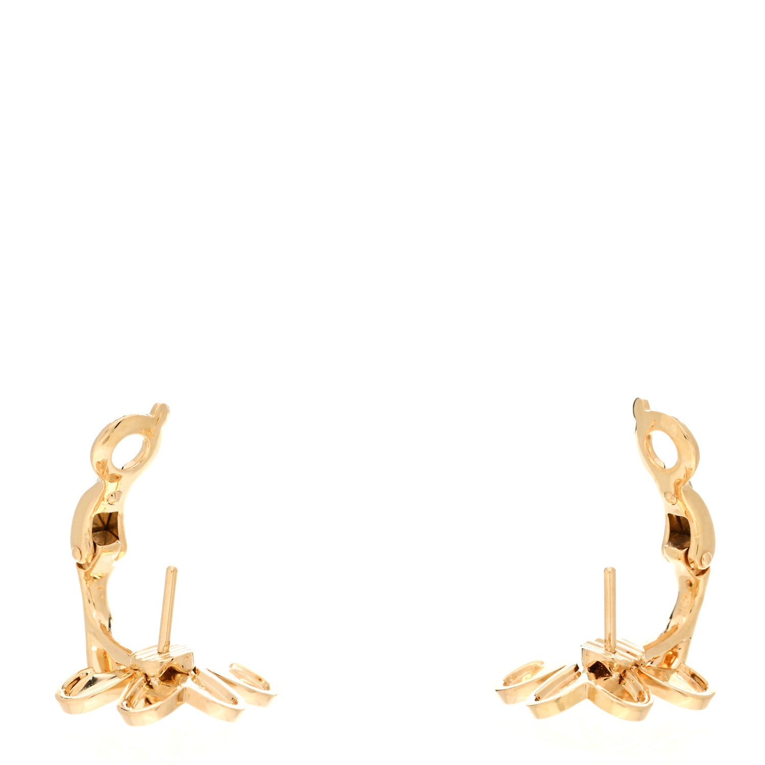 Van Cleef & Arpels 18K Yellow Gold Diamond Small Frivole Earrings 3 of 5