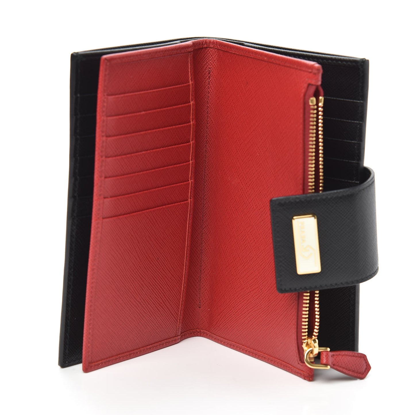 Saffiano Smalto Robot Small Wallet Black Fuocco
