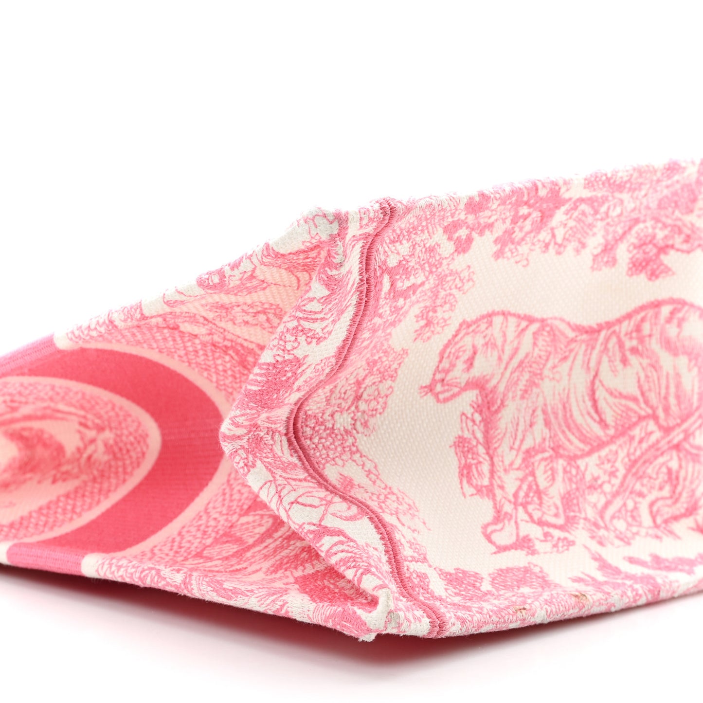 Canvas Embroidered Medium Dioriviera Toile De Jouy Book Tote Peony Pink