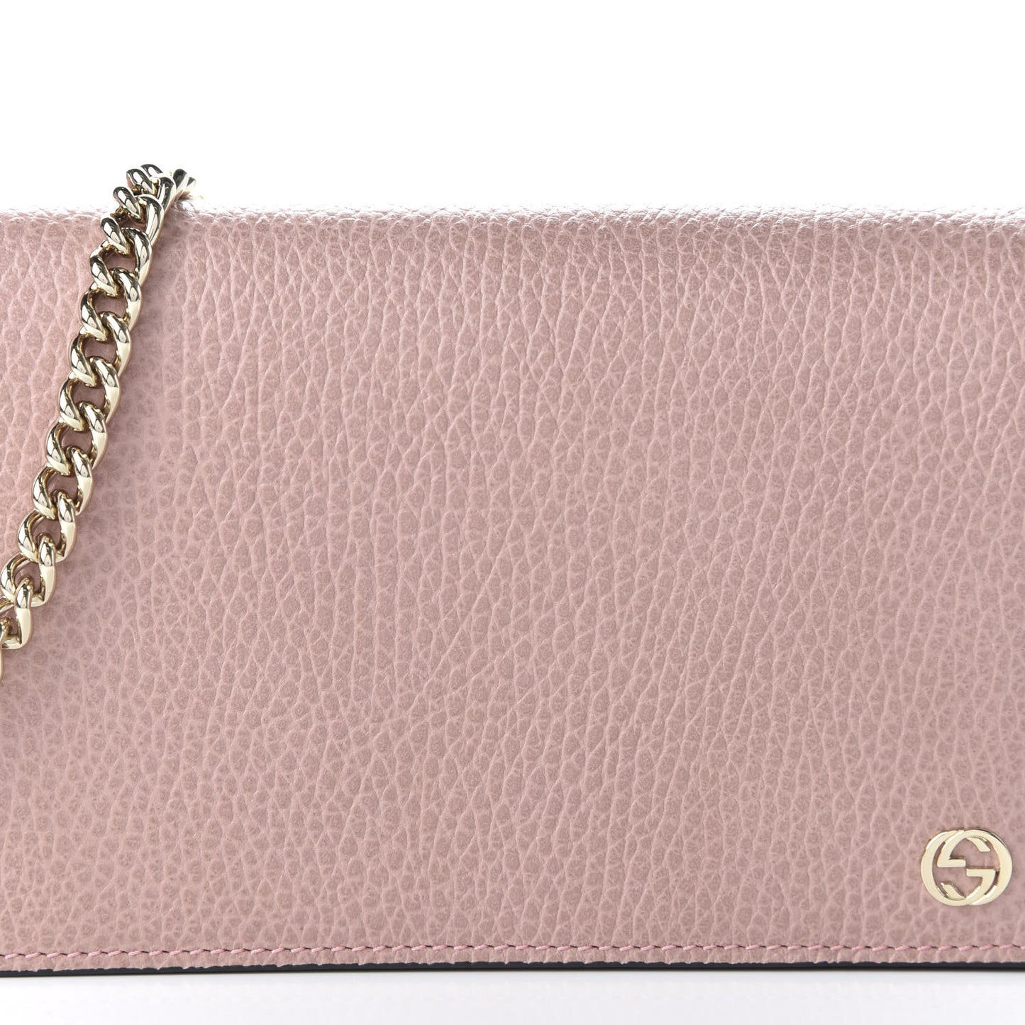 Dollar Calfskin Medium Betty Chain Wallet Soft Pink