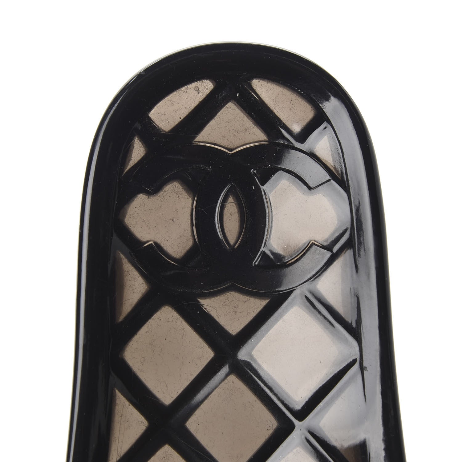 Chanel PVC CC Flat Slide Sandals 38 Black 8 of 10