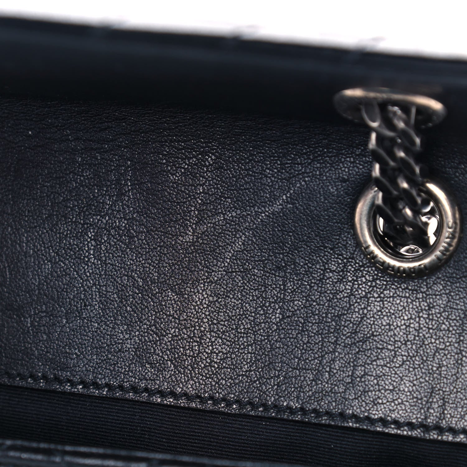 Saint Laurent Sheepskin Tri-Quilt Monogram Medium College Bag Black 12 of 16