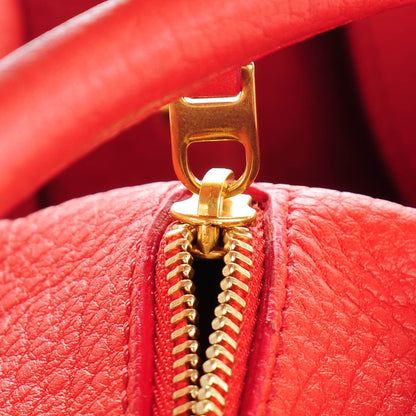 Celine Crisped Calfskin Small Tie Knot Tote Vermillion 8 of 11