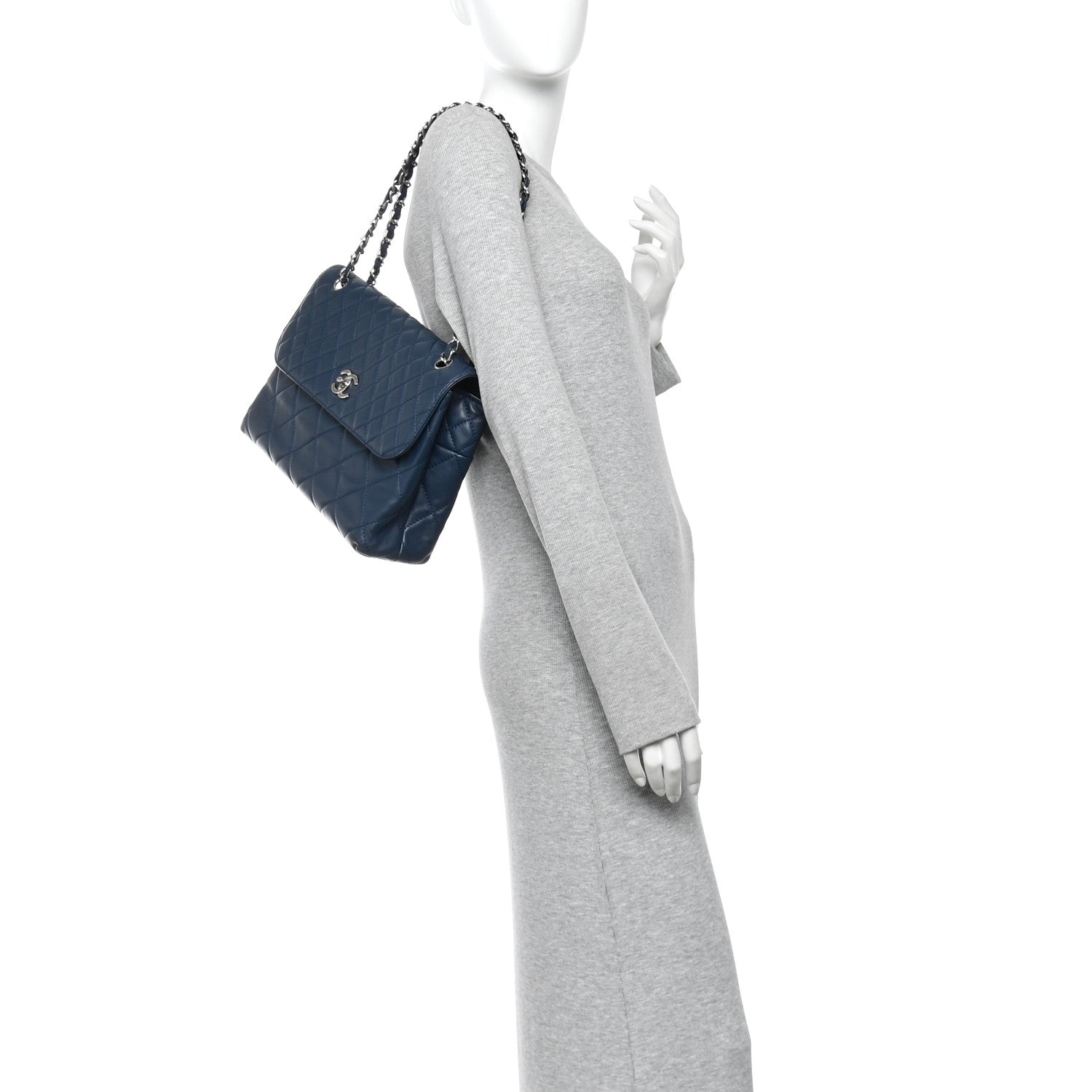 Chanel Calfskin Quilted In the Business Flap Dark Navy Blue 2 of 10