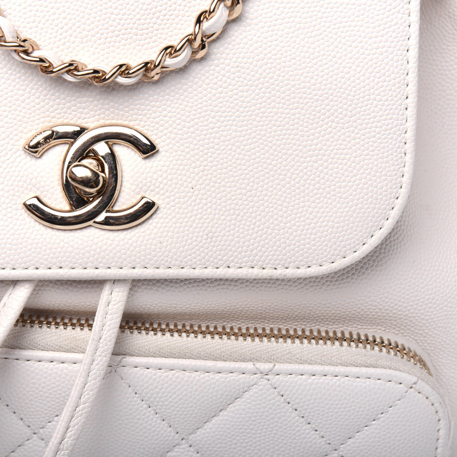 Chanel Caviar Quilted Business Affinity Backpack White 17 of 17