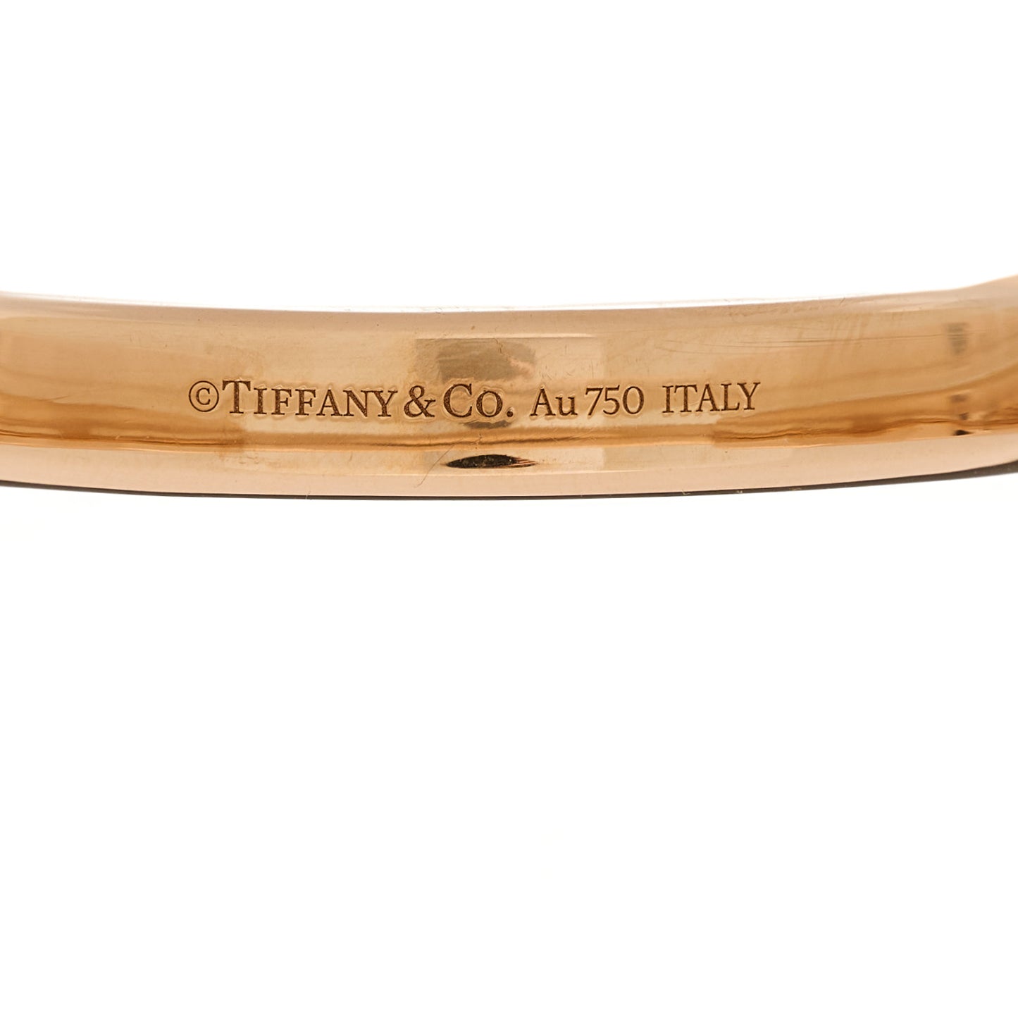 18K Rose Gold Tiffany Lock Bangle Bracelet