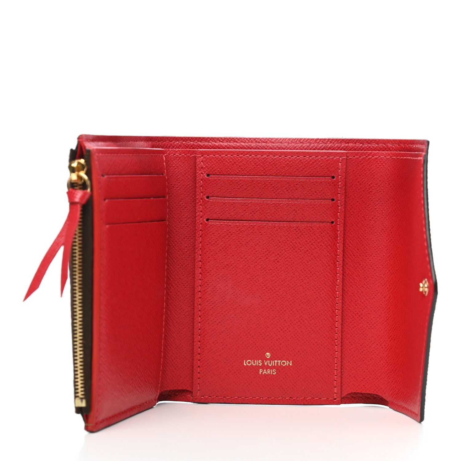 Louis Vuitton Damier Ebene Victorine Wallet Red 5 of 8