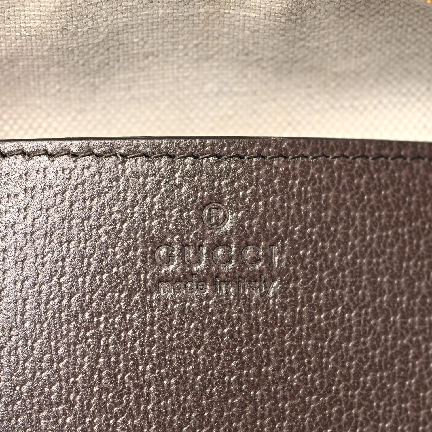 Gucci GG Supreme Monogram Textured Dollar Calfskin Web Mini Ophidia Top Handle Bag Beige Ebony New Acero 6 of 9