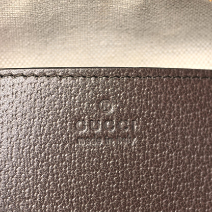 Gucci GG Supreme Monogram Textured Dollar Calfskin Web Mini Ophidia Top Handle Bag Beige Ebony New Acero 6 of 9