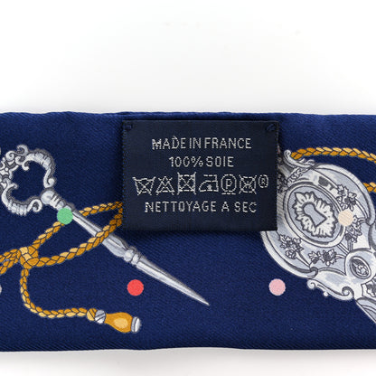 Hermes Silk Les Cles A Pois Twilly Marine Gris Argent 3 of 4