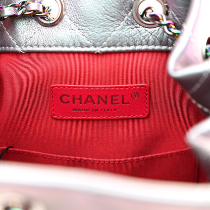 Chanel Iridescent Lambskin Calfskin Small Quilted Gabrielle Backpack Light Purple 7 of 10