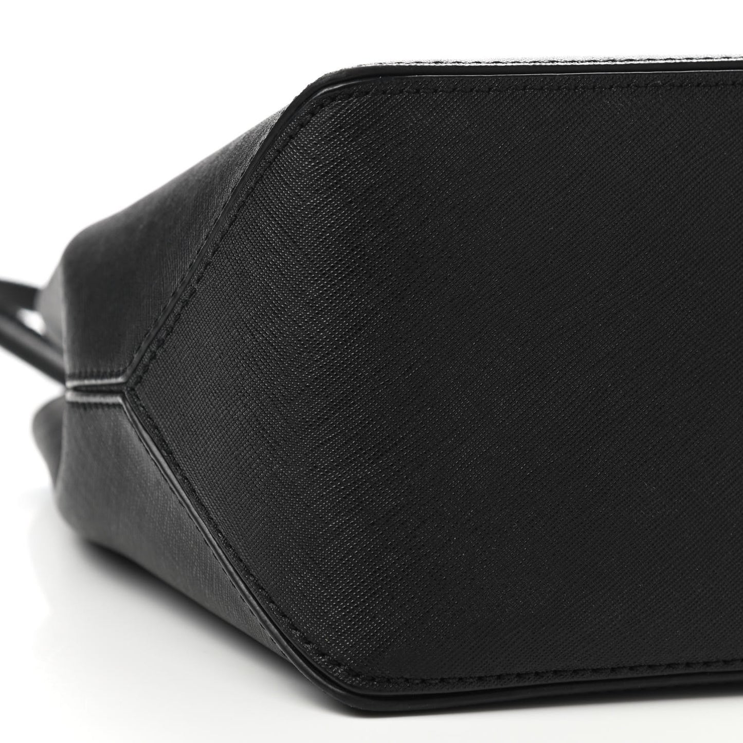 Calfskin Embossed Logo East West Shopper Tote Black