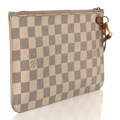Louis Vuitton Damier Azur Neverfull MM GM Pochette Rose Ballerine 3 of 9