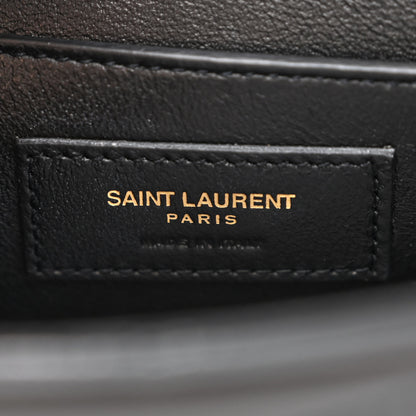 Saint Laurent Lambskin Matelasse Chevron Monogram Small Sulpice Bag Black 6 of 11