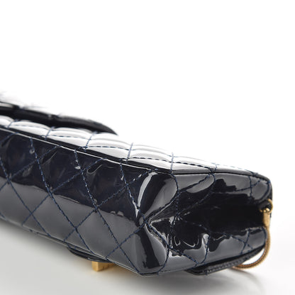 Chanel Patent Quilted Reissue Double Flap Clutch Navy 6 of 9