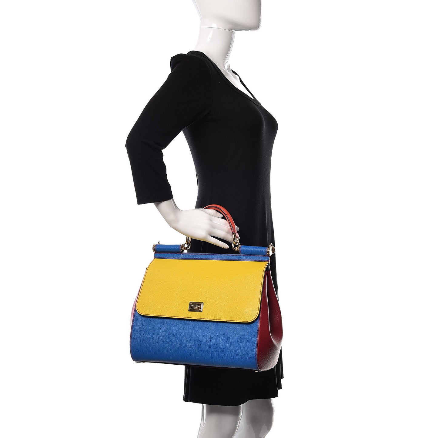 Dauphine Tri-Color Large Miss Sicily Satchel Multicolor
