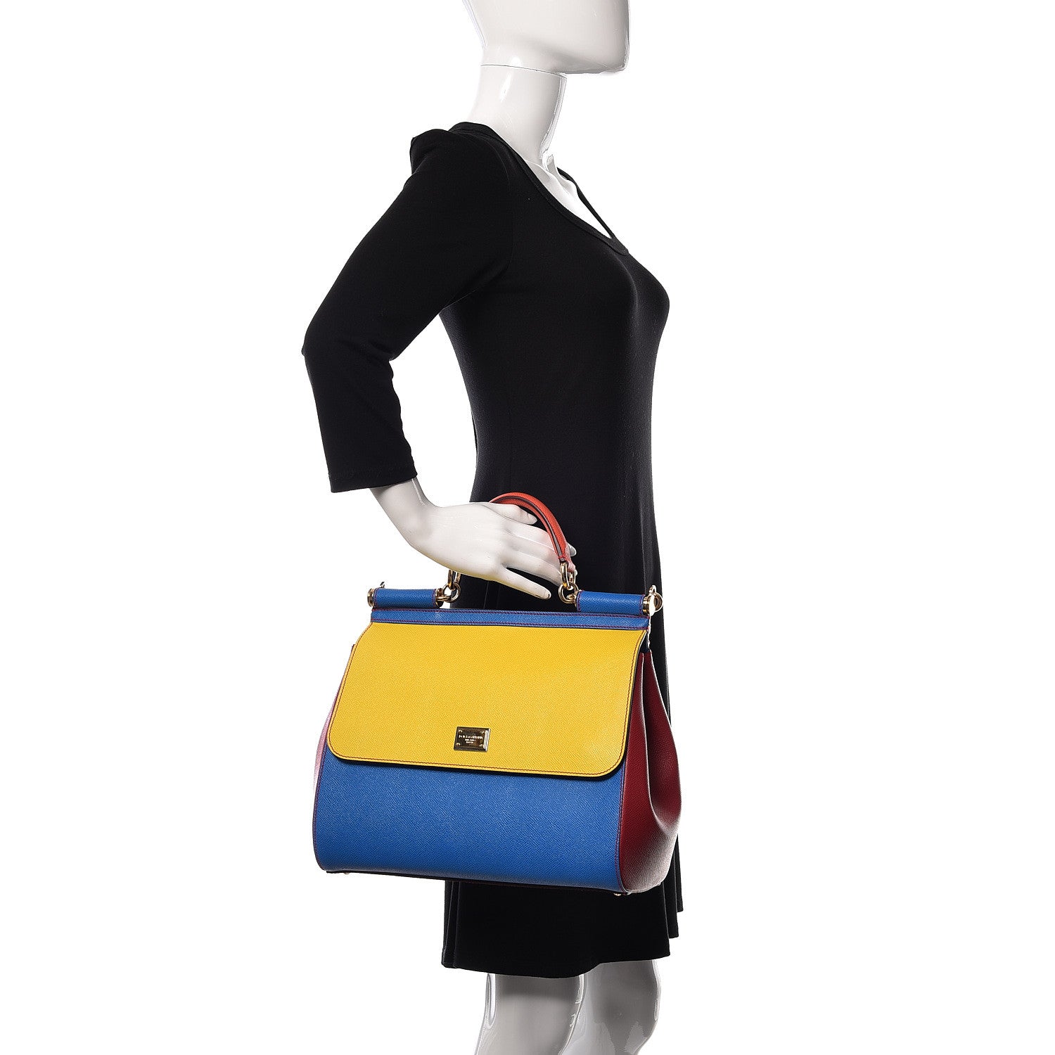 Dolce & Gabbana Dauphine Tri-Color Large Miss Sicily Satchel Multicolor 3 of 11