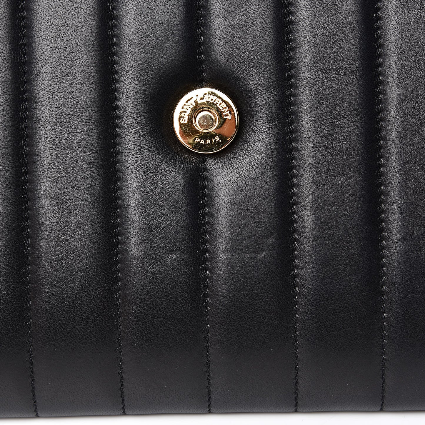 Lambskin Matelasse Monogram Vicky Chain Wallet Black