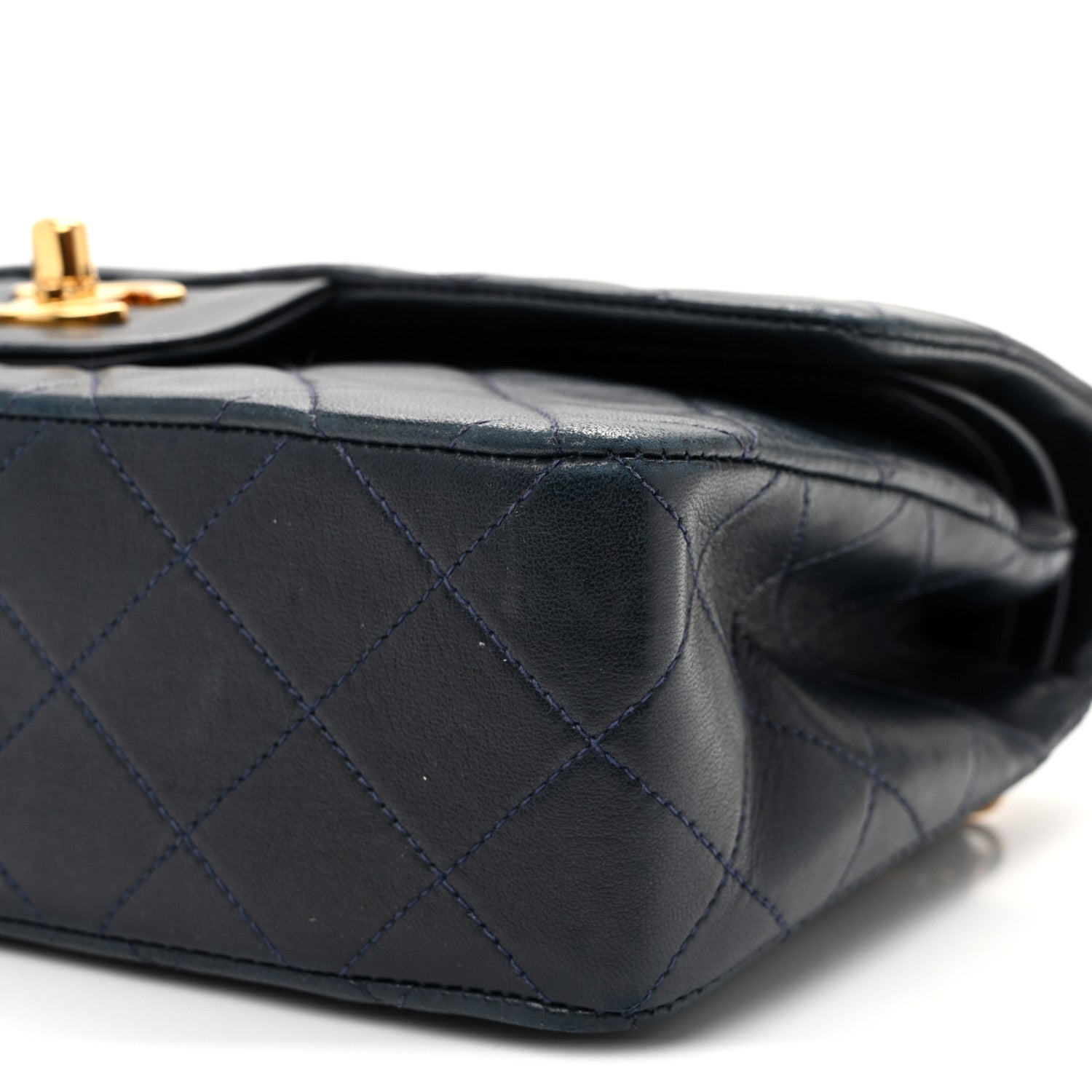 Chanel Lambskin Quilted Small Double Flap Navy 10 of 10