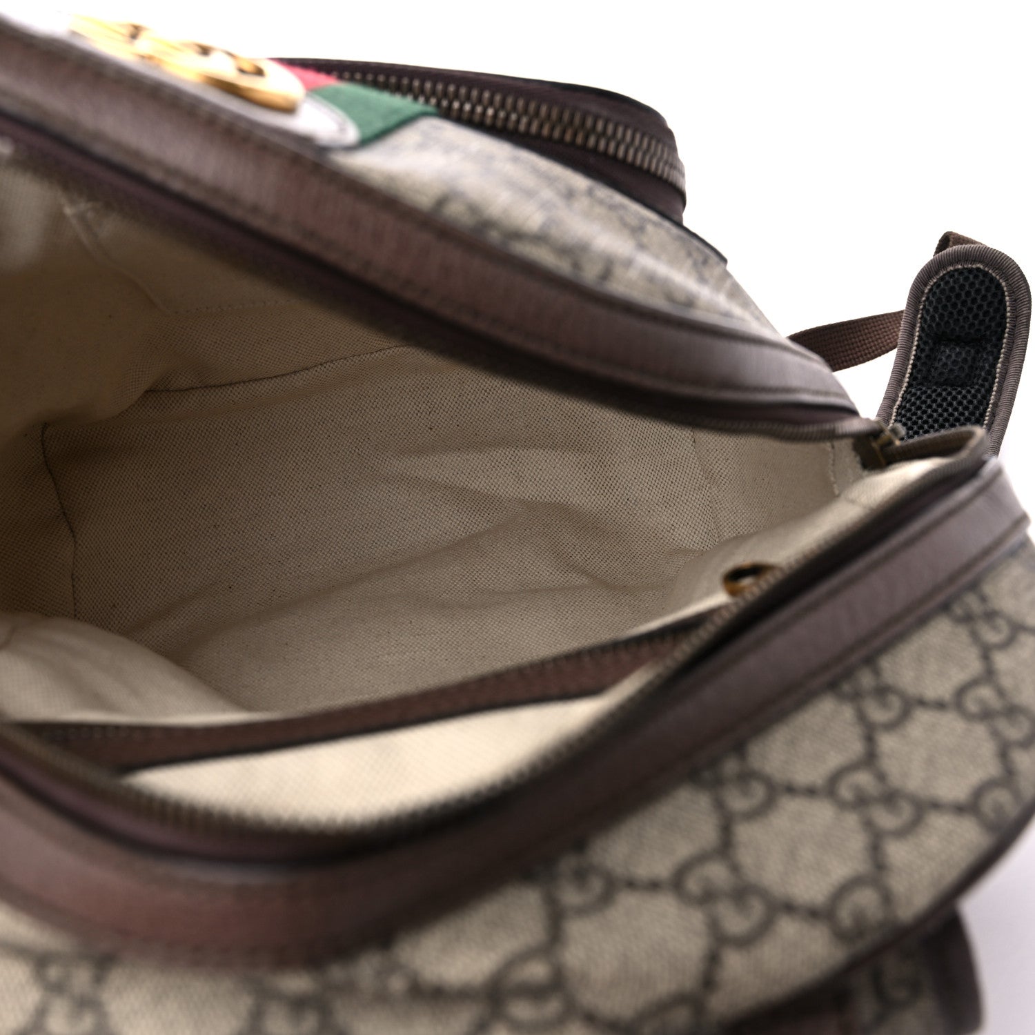 Gucci GG Supreme Monogram Calfskin Web Small Ophidia Day Backpack Beige Ebony New Acero 5 of 12