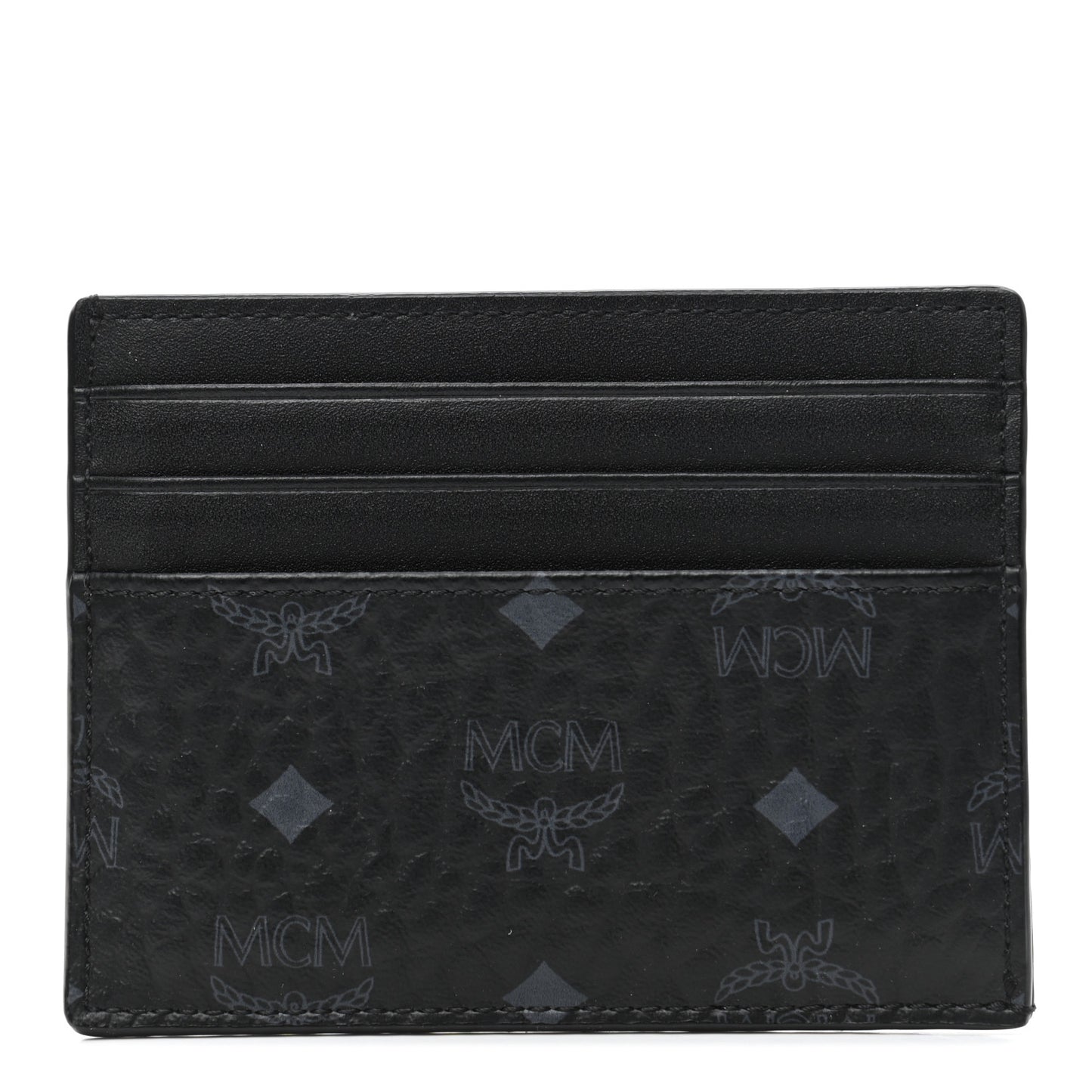Calfskin Visetos Card Case Black