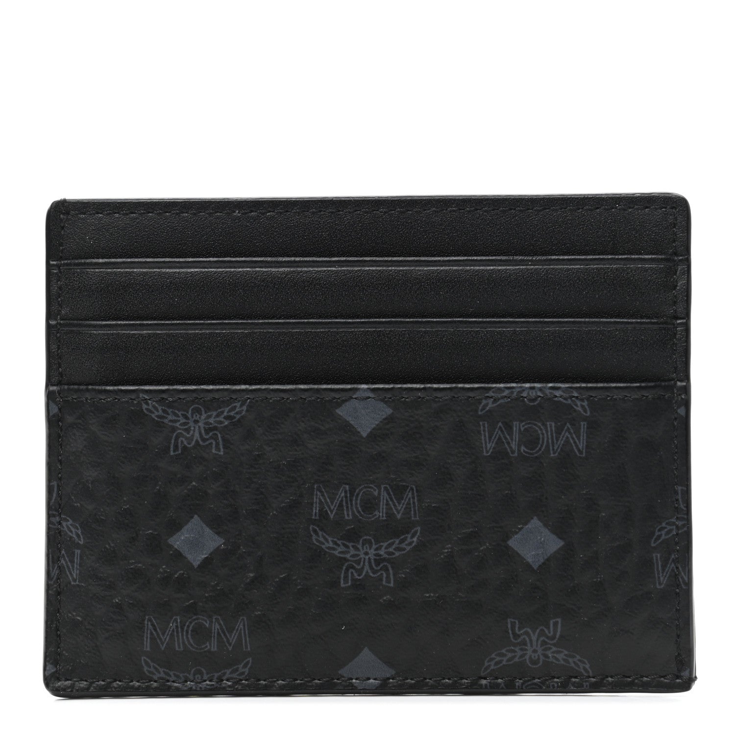 MCM Calfskin Visetos Card Case Black 1 of 6