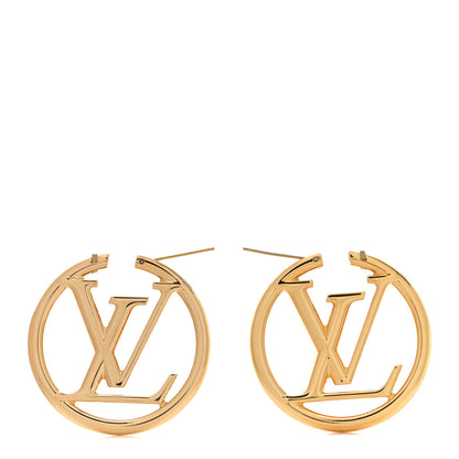 Louis Vuitton Metal Louise Hoop Earrings Gold 3 of 4