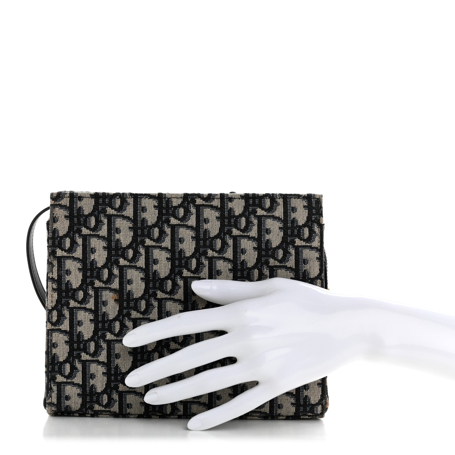 Christian Dior Oblique Zipped Pouch Clutch Blue 2 of 10