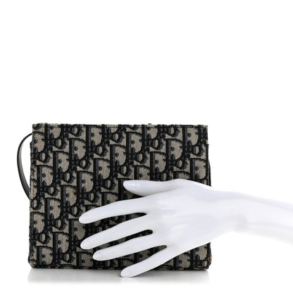 Christian Dior Oblique Zipped Pouch Clutch Blue 2 of 10