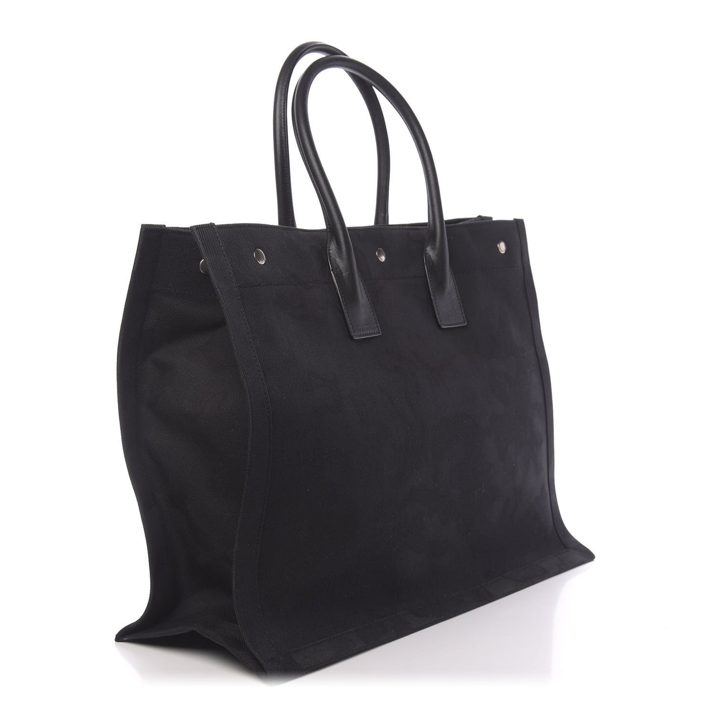 Linen Calfskin Rive Gauche Tote Black
