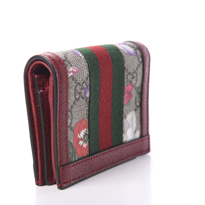Gucci GG Supreme Monogram Flora Web Ophidia Card Case Red 2 of 6