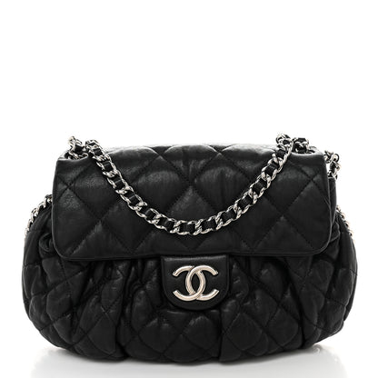 Chanel Washed Lambskin Quilted Medium Chain Around Flap Black 1 of 11