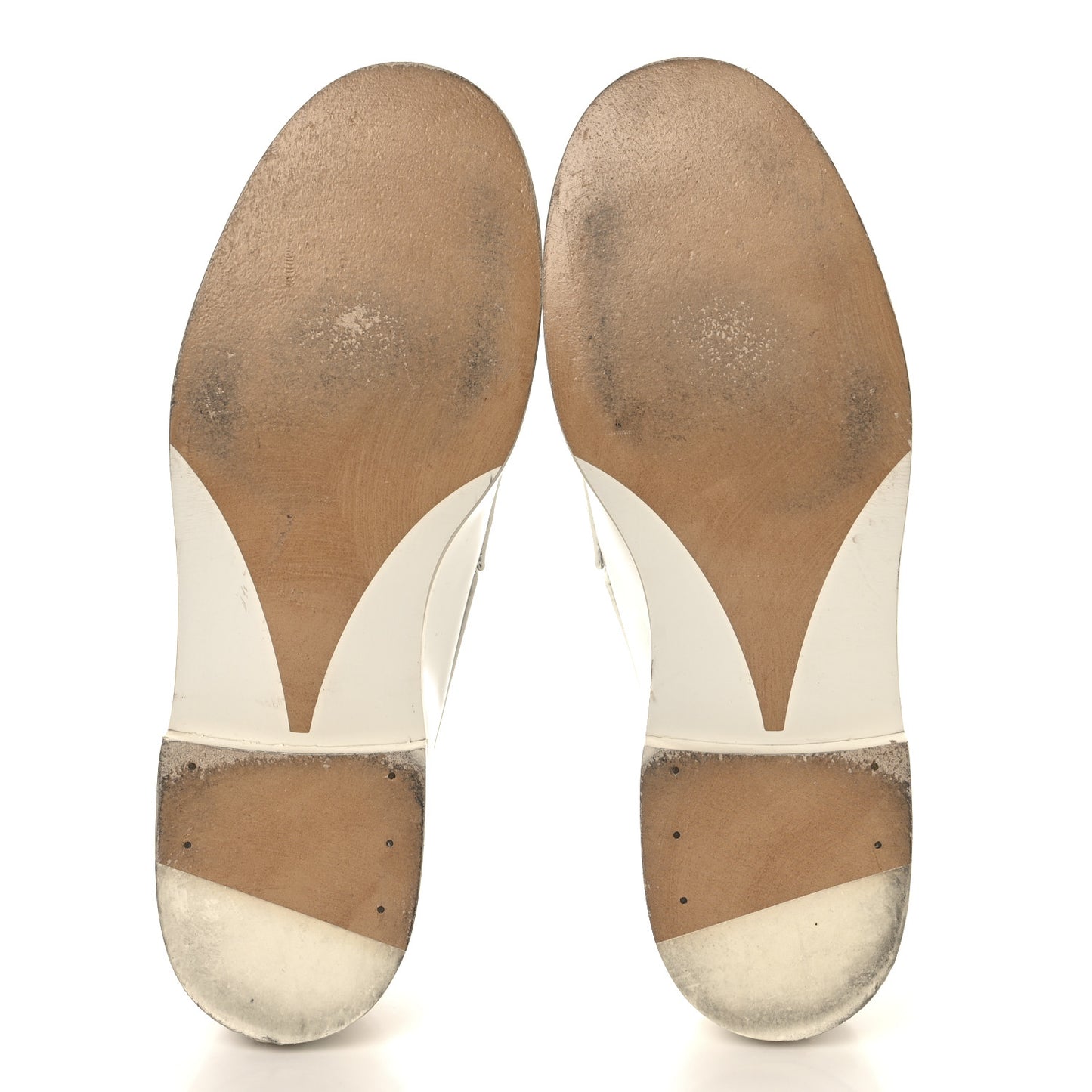 Shiny Calfskin Logo Loafers 41 White