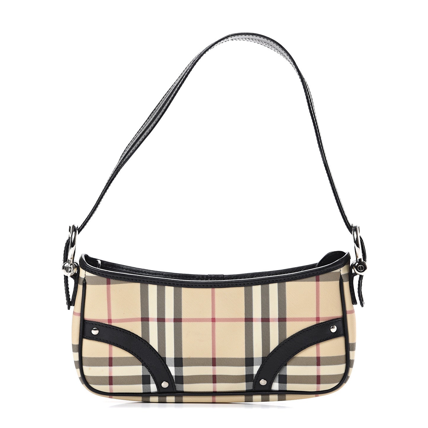 House Check Studded Shoulder Bag Black